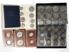 Mixed British coins, decimal proof set, crowns, collector's album and contents, etc.