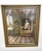 Danish School : Study of a castle interior, oil on canvas, 59 cm x 74 cm.