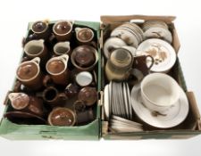 A quantity of Denby treacle glazed jugs, other table wares,