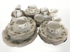 Thirty eight pieces of antique floral decorated dinner ware