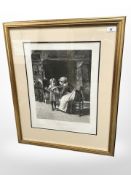 After Paul Seignac : L'Écheveau, photogravure by H. Massard, 51 cm x 40 cm, framed.