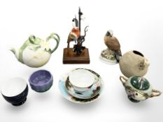 A group of contemporary decorative ceramics to include Denby bowl, Japanese egg shell trio,