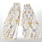 Four pairs of floral decorated lined curtains (2 boxes)