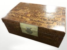 An oriental lacquered storage box,