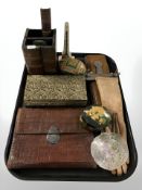 Miscellaneous collectables including silver-mounted crocodile lady's leather purse,