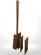 A 20th century Danish teak adjustable shelving unit. (dismantled) shelves 70 cm wide.