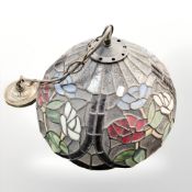 A Tiffany style leaded glass ceiling light shade,