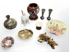A group of contemporary ceramics and ornaments to include pair of Royal Winton vases,
