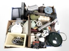 Various home wares, candles, kitchen appliances, lanterns, ceramics.