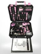 A Deko women's tool set in plastic carry case.