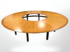 A Danish Botium ring-shaped boardroom/conference table designed by Rud Thygesen and Johnny Sorensen,