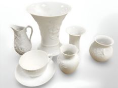 A group of white matte and glazed porcelain, including Portmeirion, Kaiser, etc.
