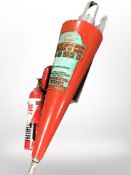 A vintage Minimax fire extinguisher and another example