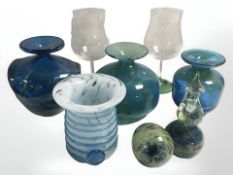 A group of Mdina glass vases and similar vases,