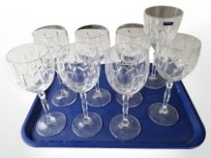 A Waterford Marquis Crystal wine glass,