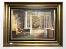 Danish School : View through a doorway, oil on canvas, 64 cm x 44 cm.