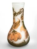 A Gallé-style glass overlay vase,