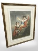 After Sir Henry Raeburn (1756-1823) : The Macdonald Children, mezzotint in colours,