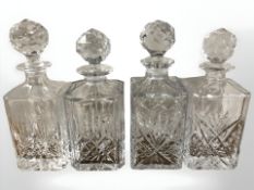 Four lead crystal decanters,