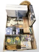 Craft items including two calligraphy sets, note pads, dominoes, etc.