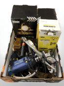An electric drill, hand tools, Karcher window washer,