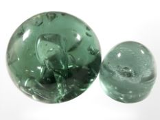 Two Victorian Sunderland glass dumps with sulphide/bubble inclusions,