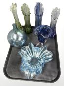 A group of Art glass vases, bowl,