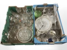 A quantity of drinking glasses, pressed glass bowls,