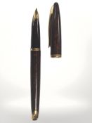 A Waterman fountain pen with 18ct yellow gold nib.