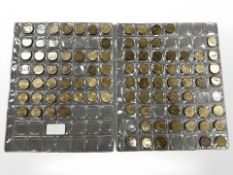 Approximately eighty-nine British three pence pieces,