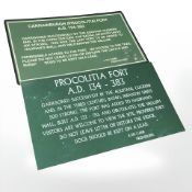 Two information notices relating to Roman Forts,