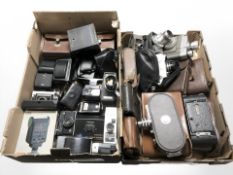 Vintage cine cameras including Sekonic, Yashica and Cinemax,