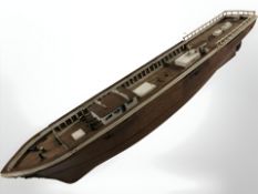 A model boat hull, length 62 cm.