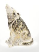 A Royal Crown Derby Wolf paperweight,