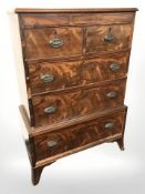 A George III style mahogany five drawer chest, 83 cm x 42 cm x 121 cm.
