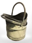 Two Victorian brass coal buckets.