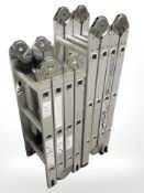 Two aluminium collapsible ladders.