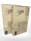 Two boxed Kamstrup reclining hardwood garden armchairs.