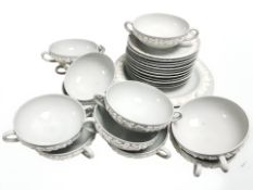 Twenty nine pieces of Wedgwood embossed Queen's ware porcelain