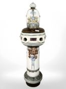 Scandinavian earthenware lidded vase, height 63 cm.