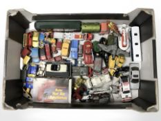 Assorted play worn die cast vehicles including Corgi.