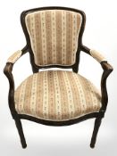 Two continental embroidered salon armchairs.