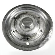 A vintage chrome hub cap signed Bentley, diameter 43 cm.