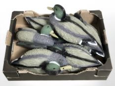 Six plastic decoy Mallard ducks