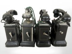 Four vintage continental telephone hand sets