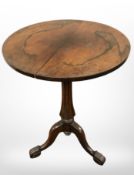 A 19th century rosewood occasional table,
