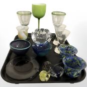 Scandinavian glass ornaments, vessels, tea light holder, drinking glasses, etc.