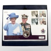 A Westminster commemorative coin cover / The diamond wedding anniversary, limited edition,