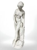 A plaster figure of a nude lady signed Bjorn Hansen, height 67 cm.