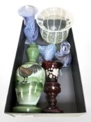 A group of contemporary glass vases, Caithness,